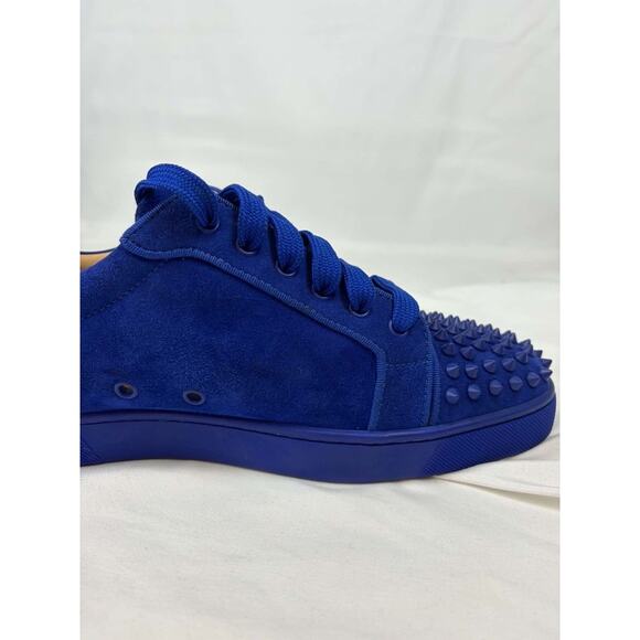 Christian Louboutin Louis Junior Spike Sneakers US-10 Suede Blue SPB-EB 370008 main image 7